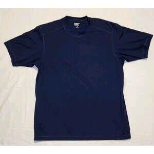 Lands End Mens Medium 38/40 Navy Blue Tshirt Sport Athletic Polyester See Photos